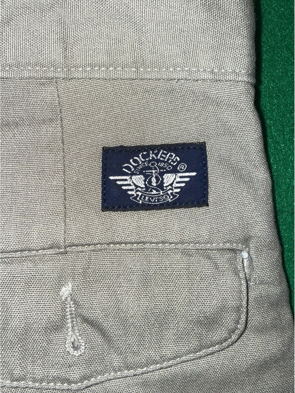 Vintage 90s Dockers Levis Pleated Khaki Pants Chinos Beige 34x34 100% Cotton